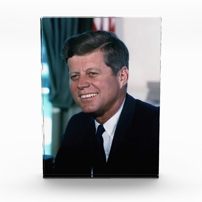 American President John F. Kennedy in Oval Office Photo Block (Front)