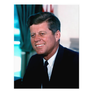 American President John F. Kennedy in Oval Office Photo Print