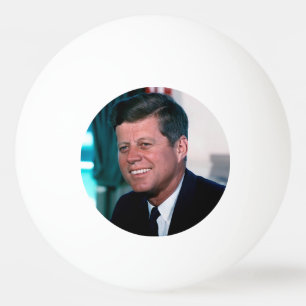 American President John F. Kennedy in Oval Office Ping Pong Ball
