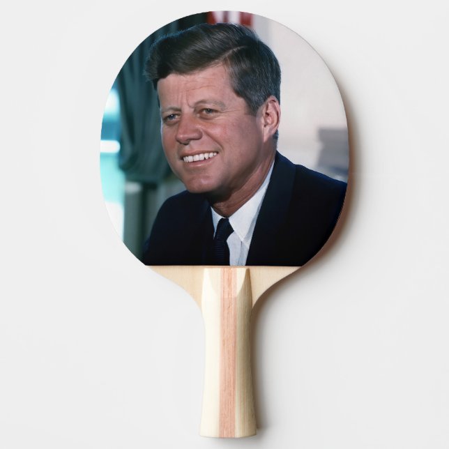 American President John F. Kennedy in Oval Office Ping Pong Paddle (Front)