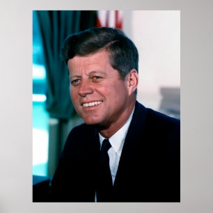American President John F. Kennedy in Oval Office Poster