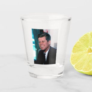 American President John F. Kennedy in Oval Office Shot Glass