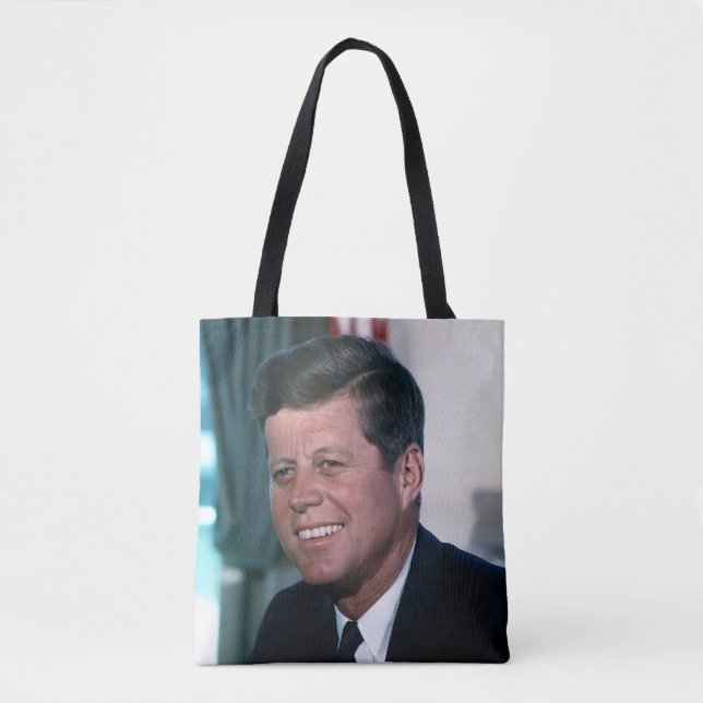 American President John F. Kennedy in Oval Office Tote Bag (Front)