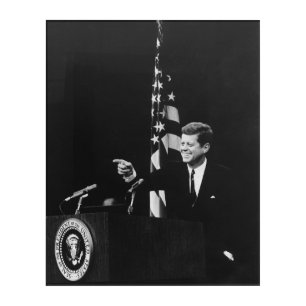 American President John Kennedy at News Conference Acrylic Print