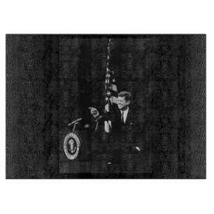 American President John Kennedy at News Conference Cutting Board