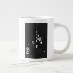 American President John Kennedy at News Conference Giant Coffee Mug