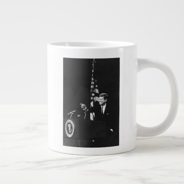 American President John Kennedy at News Conference Giant Coffee Mug (Right)