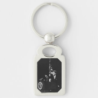 American President John Kennedy at News Conference Keychain