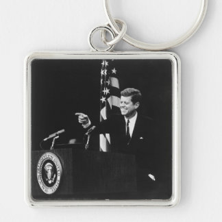 American President John Kennedy at News Conference Keychain