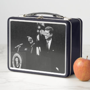 American President John Kennedy at News Conference Metal Lunch Box