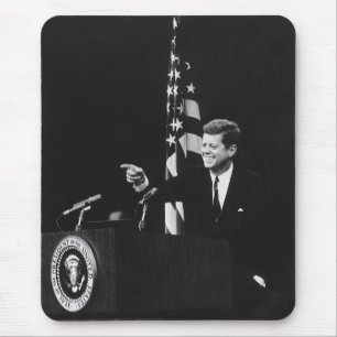 American President John Kennedy at News Conference Mouse Pad