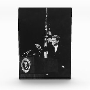 American President John Kennedy at News Conference Photo Block