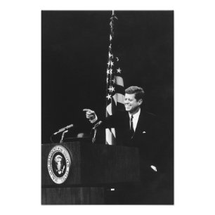 American President John Kennedy at News Conference Photo Print