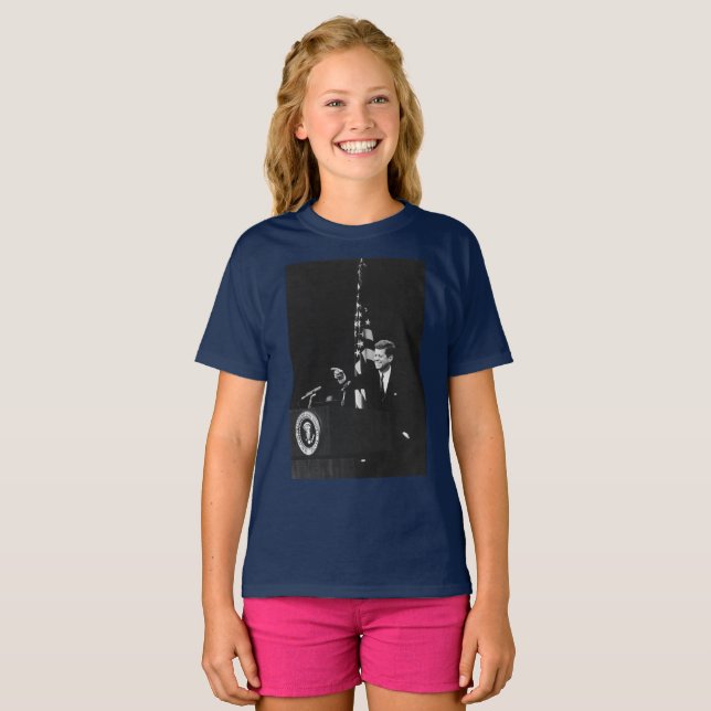 American President John Kennedy at News Conference T-Shirt (Front Full)