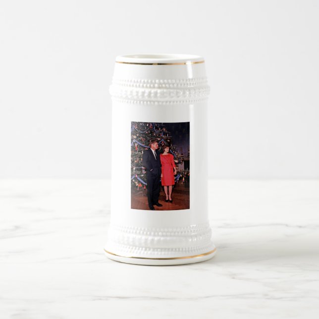 American President John Kennedy Christmas Card Beer Stein (Center)