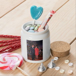 American President John Kennedy Christmas Card Candy Jar