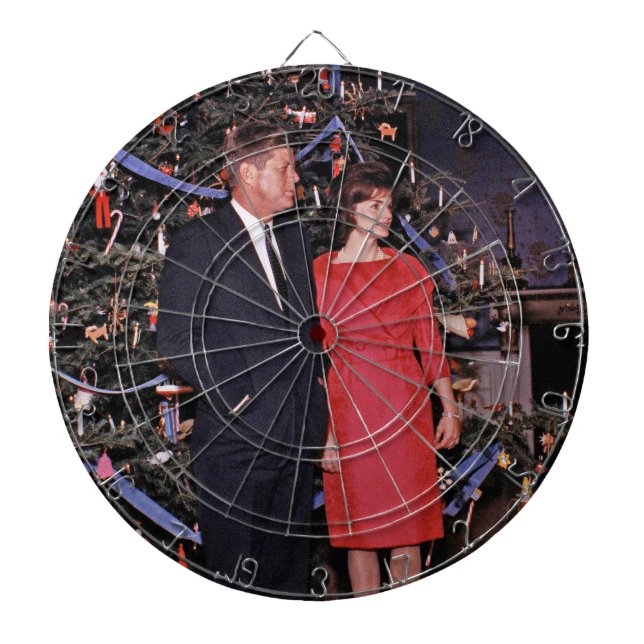 American President John Kennedy Christmas Card Dart Board (Front)