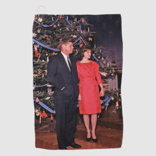 American President John Kennedy Christmas Card Golf Towel