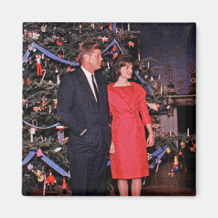 American President John Kennedy Christmas Card Magnet