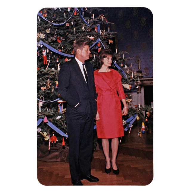 American President John Kennedy Christmas Card Magnet (Vertical)