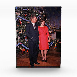 American President John Kennedy Christmas Card Photo Block