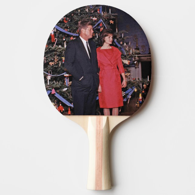 American President John Kennedy Christmas Card Ping Pong Paddle (Front)