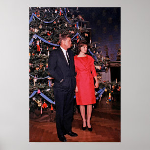 American President John Kennedy Christmas Card Poster