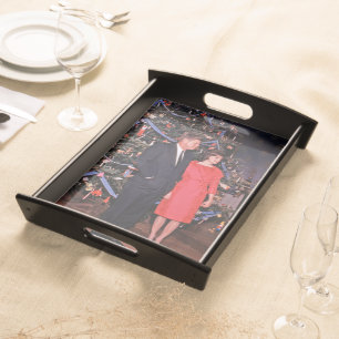 American President John Kennedy Christmas Card Serving Tray