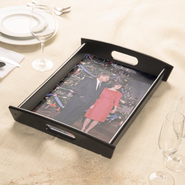 American President John Kennedy Christmas Card Serving Tray (Front)