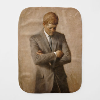 American President John Kennedy Painted Portrait Baby Burp Cloth