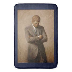 American President John Kennedy Painted Portrait Bath Mat