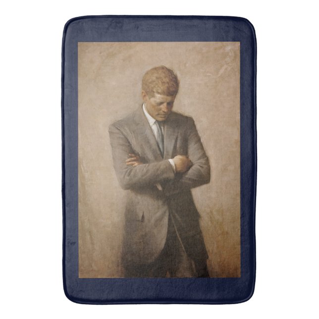 American President John Kennedy Painted Portrait  Bath Mat (Front Vertical)