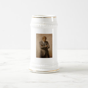 American President John Kennedy Painted Portrait Beer Stein