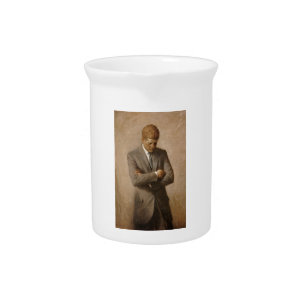 American President John Kennedy Painted Portrait Beverage Pitcher