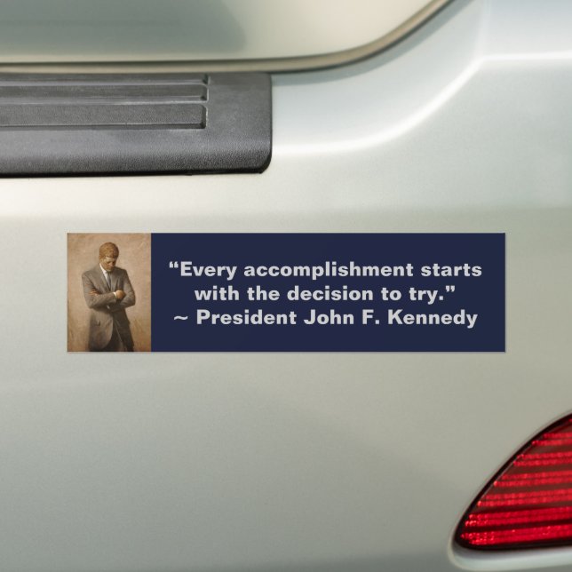 American President John Kennedy Painted Portrait  Bumper Sticker (On Car)