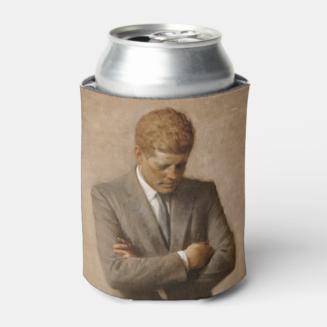 American President John Kennedy Painted Portrait  Can Cooler (Can Front)