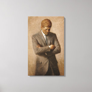 American President John Kennedy Painted Portrait Canvas Print