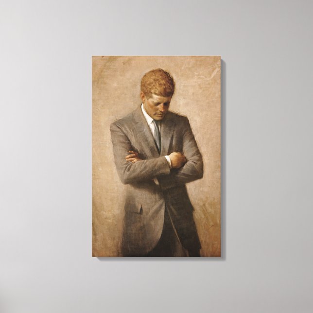 American President John Kennedy Painted Portrait  Canvas Print (Front)