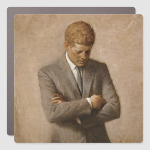 American President John Kennedy Painted Portrait  Car Magnet