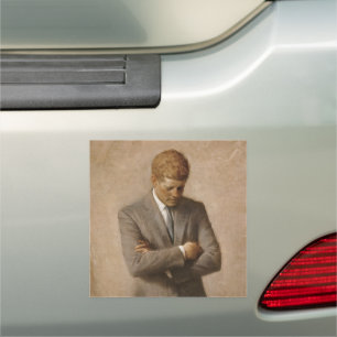 American President John Kennedy Painted Portrait Car Magnet