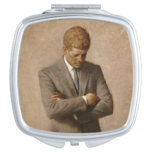 American President John Kennedy Painted Portrait Compact Mirror