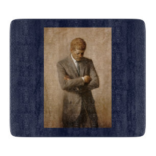 American President John Kennedy Painted Portrait Cutting Board