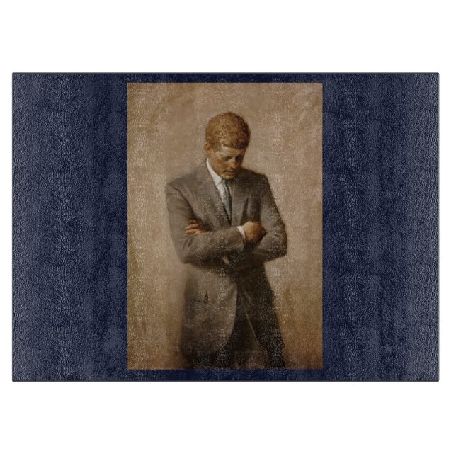 American President John Kennedy Painted Portrait  Cutting Board (Front)
