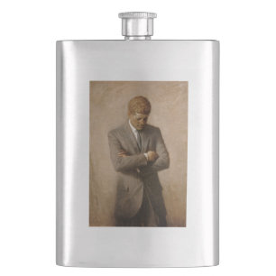 American President John Kennedy Painted Portrait Flask