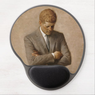 American President John Kennedy Painted Portrait Gel Mouse Pad