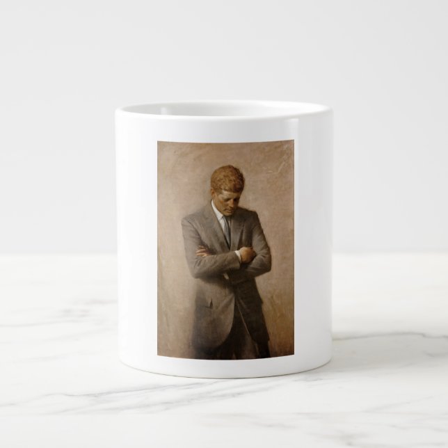 American President John Kennedy Painted Portrait  Giant Coffee Mug (Front)