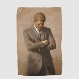 American President John Kennedy Painted Portrait  Golf Towel