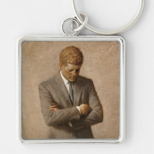 American President John Kennedy Painted Portrait  Keychain