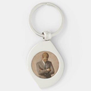 American President John Kennedy Painted Portrait  Keychain
