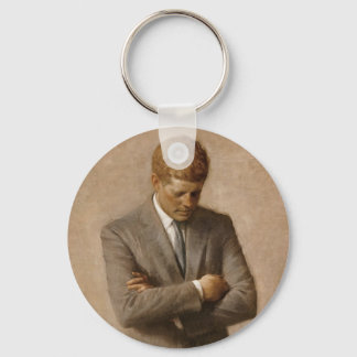 American President John Kennedy Painted Portrait Keychain